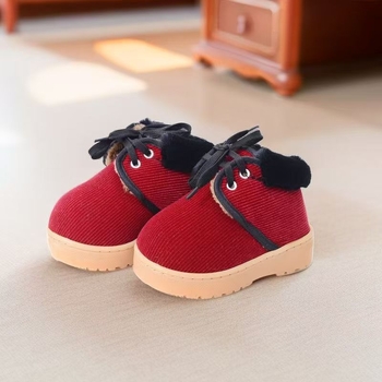 Adidași pentru copii 12-36 luni, unisex, talpă moale, partea superioară din bumbac, căptuțiți cu fleece, iarnă