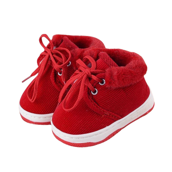 Adidași pentru copii 12-36 luni, unisex, talpă moale, partea superioară din bumbac, căptuțiți cu fleece, iarnă