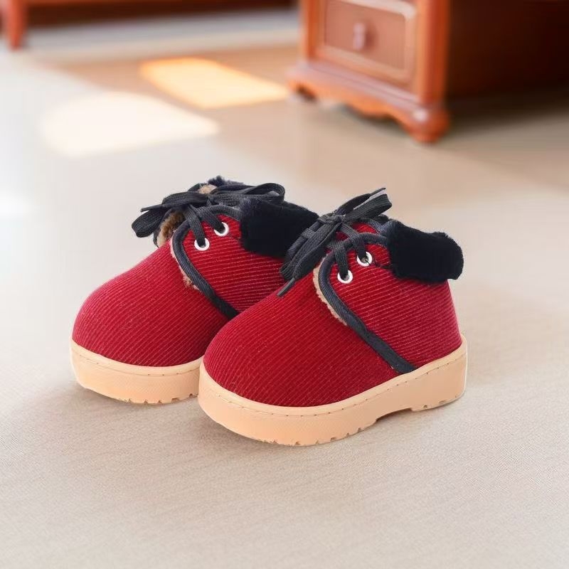 Adidași pentru copii 12-36 luni, unisex, talpă moale, partea superioară din bumbac, căptuțiți cu fleece, iarnă