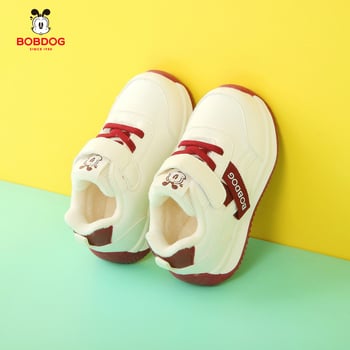 Pantofi unisex pentru bebeluși iarnă cu partea superioară PU, căptușeală din lână de oaie, închidere Velcro, glezna joasă, talpă moale antiaderentă