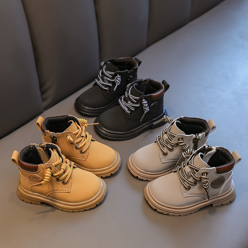 Pantofi din piele pentru bebeluți și copii mici 12–36 luni | Partea superioară din piele microfibră | Antiderapant și rezistent la uzură | Închidere cu fermoar pe lateral | Iarnă, Primăvară, Toamnă