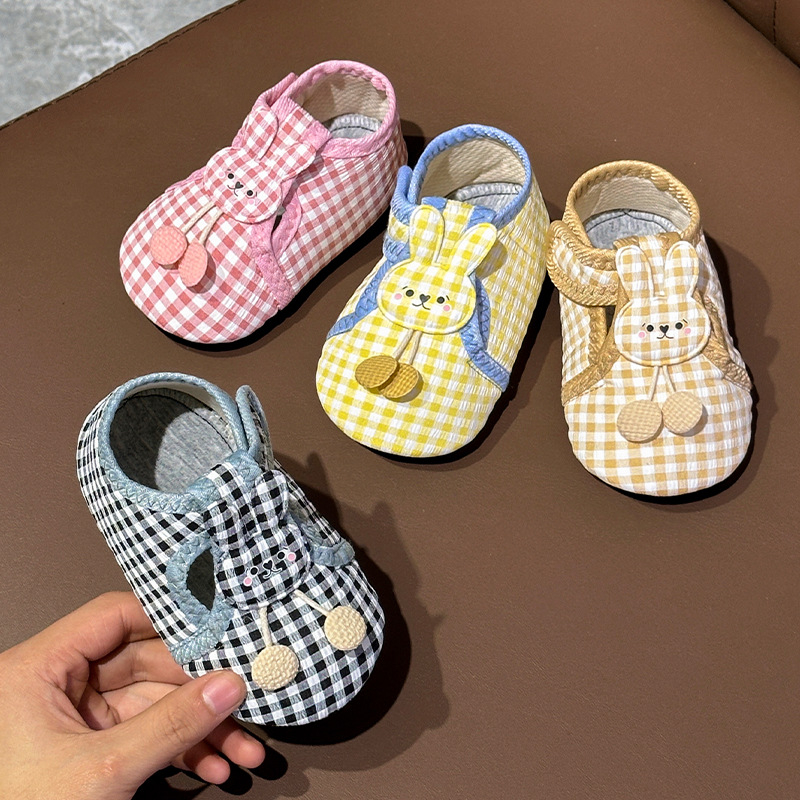 Șosete-pantofi pentru bebeluși, interior - anti-derapaj, închidere Velcro, partea superioară din bumbac, tub scurt, 12–36 luni