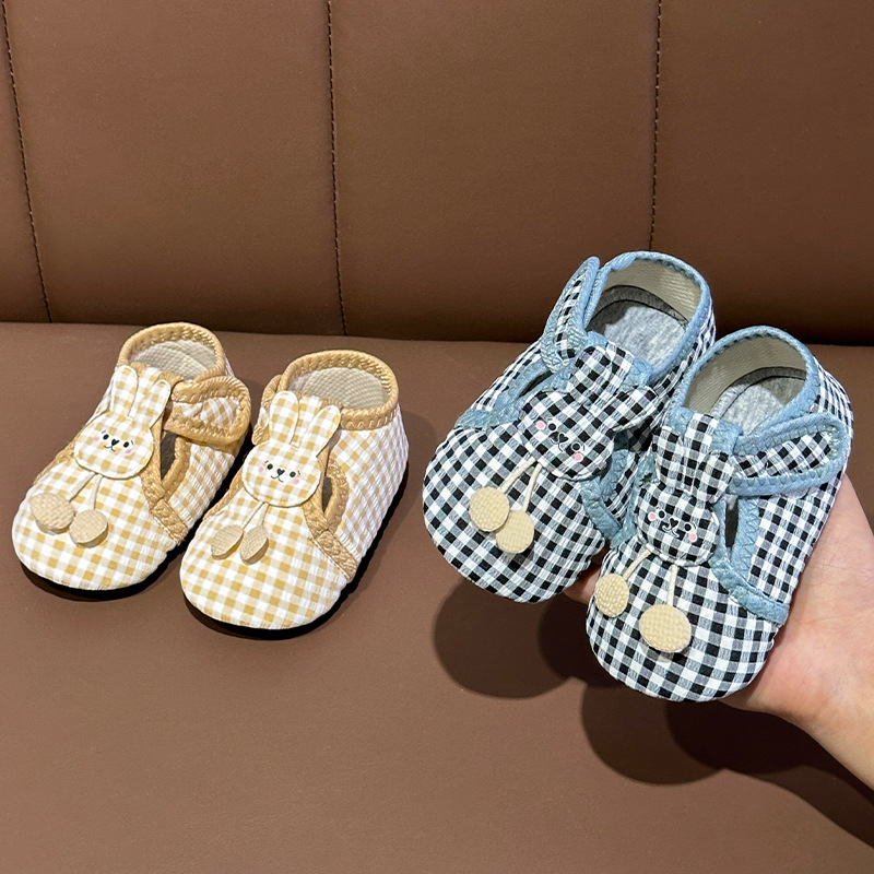 Șosete-pantofi pentru bebeluși, interior - anti-derapaj, închidere Velcro, partea superioară din bumbac, tub scurt, 12–36 luni