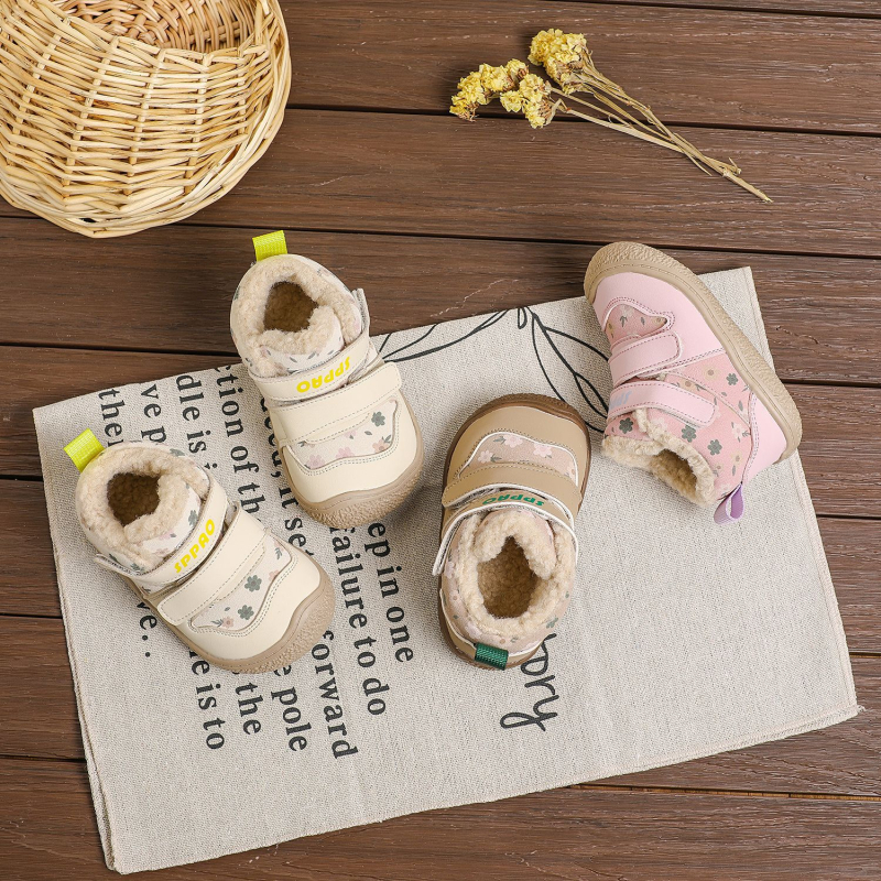 Zimske visoke cipele za hodanje za bebe s fleeceom, tople pamukove cipele za djecu 12–36 mjeseci, unisex, bočni zatvarač
