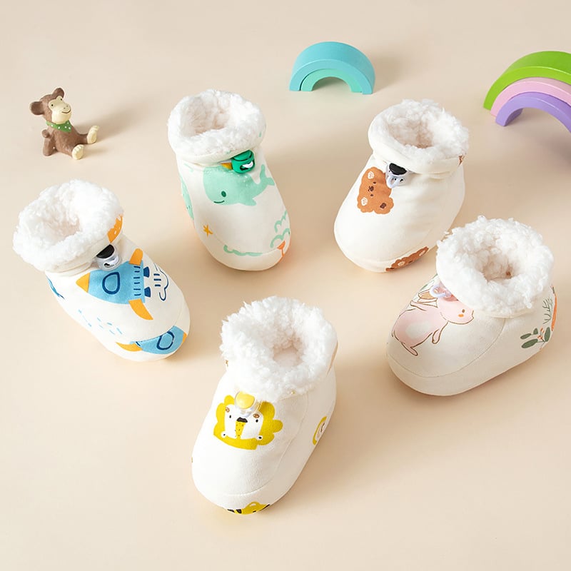 Pantofi bebeluși din bumbac, unisex, 6–12 luni, stil desen animat
