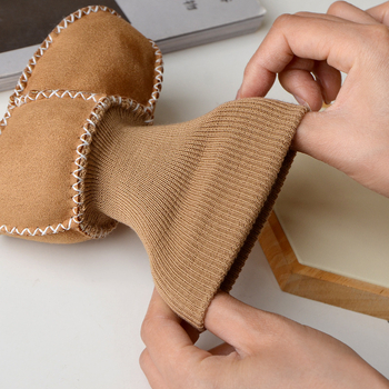 Detské topánky do interiéru, nubukový vršok, podšívka z umelej kožušiny, podrážka šitá ručne, unisex, zimné pre deti 0–15 mesiacov