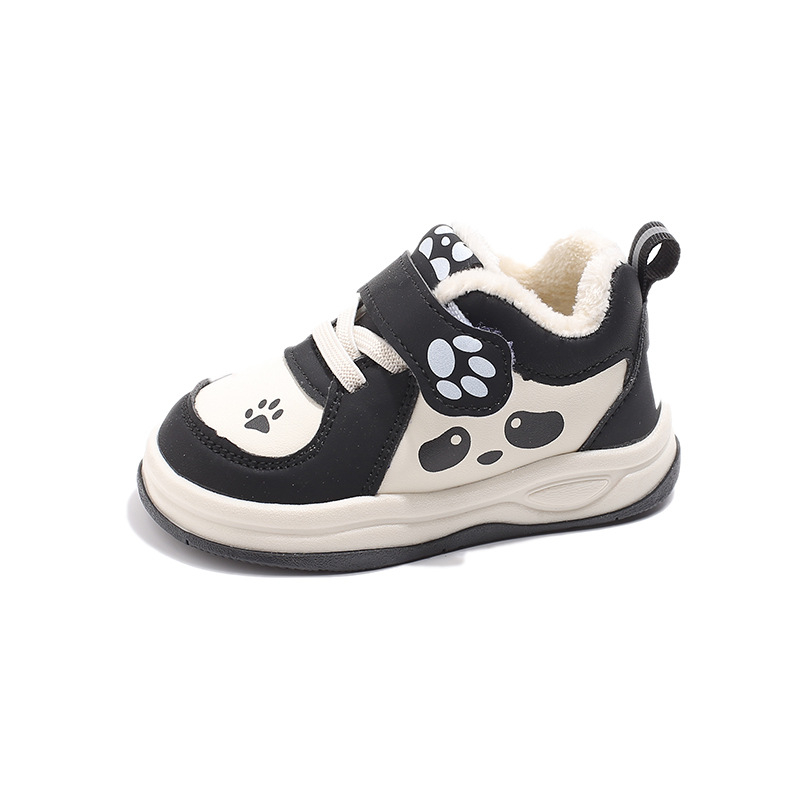 Pantofi de iarnă pentru bebeluși - partea superioară PU piele, talpă cauciuc, impermeabili, căptușiți cu fleece, închidere Velcro