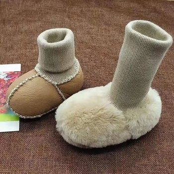 Cipelice i čarape od ovčje kože za bebe, zimske, mekana potplata, za 0–12 mjeseci