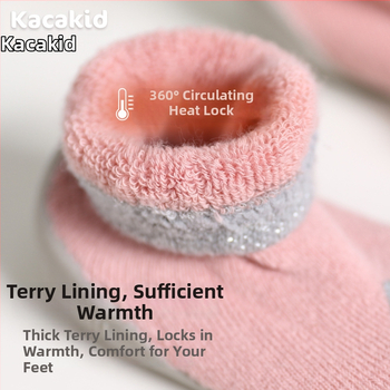 Libisemiskindlad talvised siseruumide kingad beebidele ja väikelastele – puuvillane materjal, triibuline ja karikatuur kujundus, 1–3 aastat