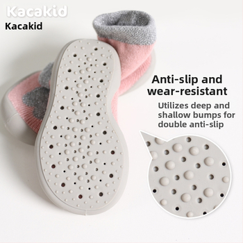 Libisemiskindlad talvised siseruumide kingad beebidele ja väikelastele – puuvillane materjal, triibuline ja karikatuur kujundus, 1–3 aastat