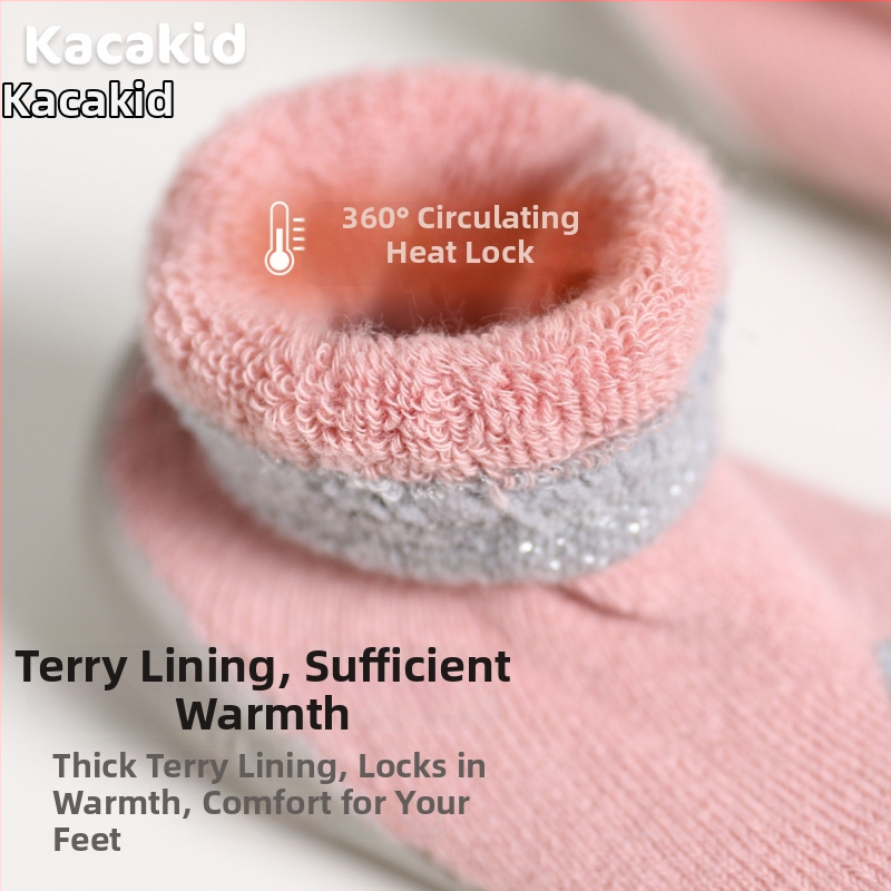 Libisemiskindlad talvised siseruumide kingad beebidele ja väikelastele – puuvillane materjal, triibuline ja karikatuur kujundus, 1–3 aastat