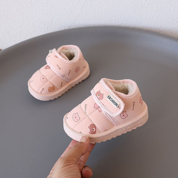 Unisex dječje snježne čizme s fleece podstavom, tople zimske cipele s mekom potplatom, vodootporne za bebe i malu djecu