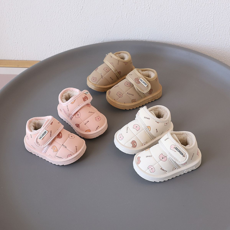 Unisex dječje snježne čizme s fleece podstavom, tople zimske cipele s mekom potplatom, vodootporne za bebe i malu djecu