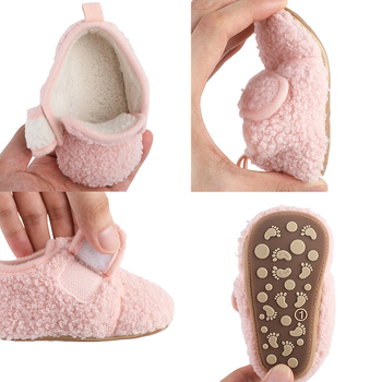 Jiahong Cipele za bebe 0–1 godine, sinteticka koža, protuklizna podstava, tople, niski gornji dio, Velcro zatvarač