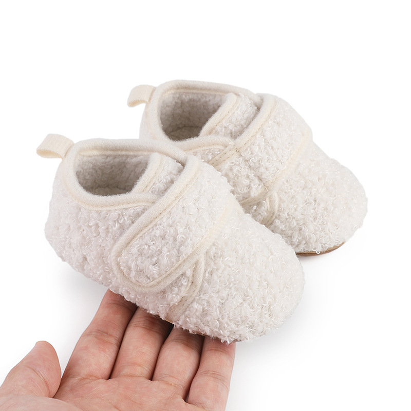 Jiahong Cipele za bebe 0–1 godine, sinteticka koža, protuklizna podstava, tople, niski gornji dio, Velcro zatvarač