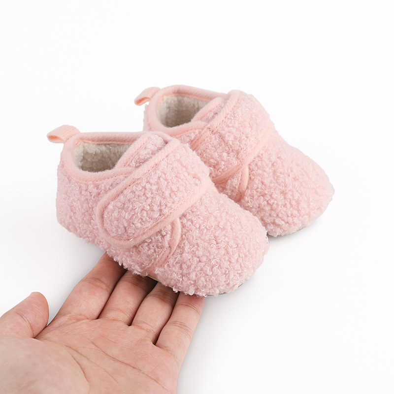 Jiahong Cipele za bebe 0–1 godine, sinteticka koža, protuklizna podstava, tople, niski gornji dio, Velcro zatvarač
