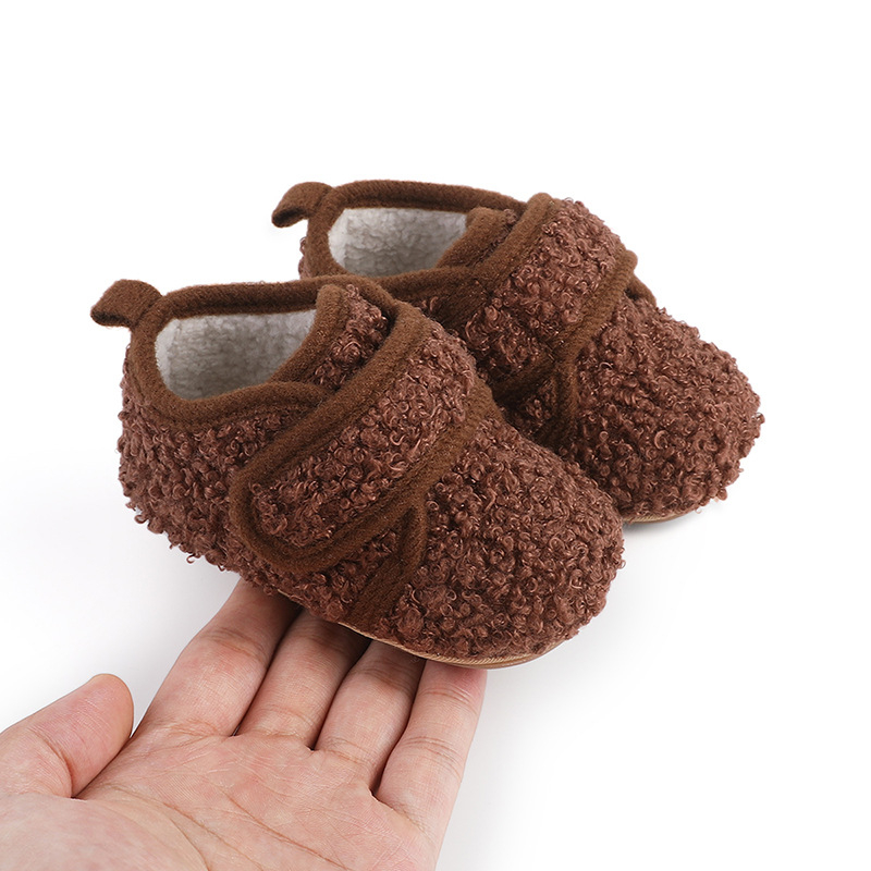 Jiahong Cipele za bebe 0–1 godine, sinteticka koža, protuklizna podstava, tople, niski gornji dio, Velcro zatvarač