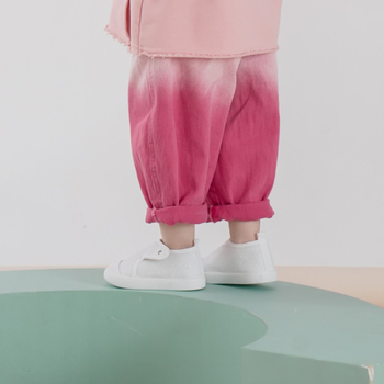 Pantofi de copii din pânză, cu Velcro, partea superioară din plasă respirabilă, talpă antiderapantă și rezistentă la uzură, pentru interior