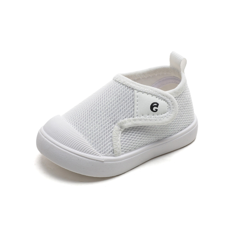 Pantofi de copii din pânză, cu Velcro, partea superioară din plasă respirabilă, talpă antiderapantă și rezistentă la uzură, pentru interior