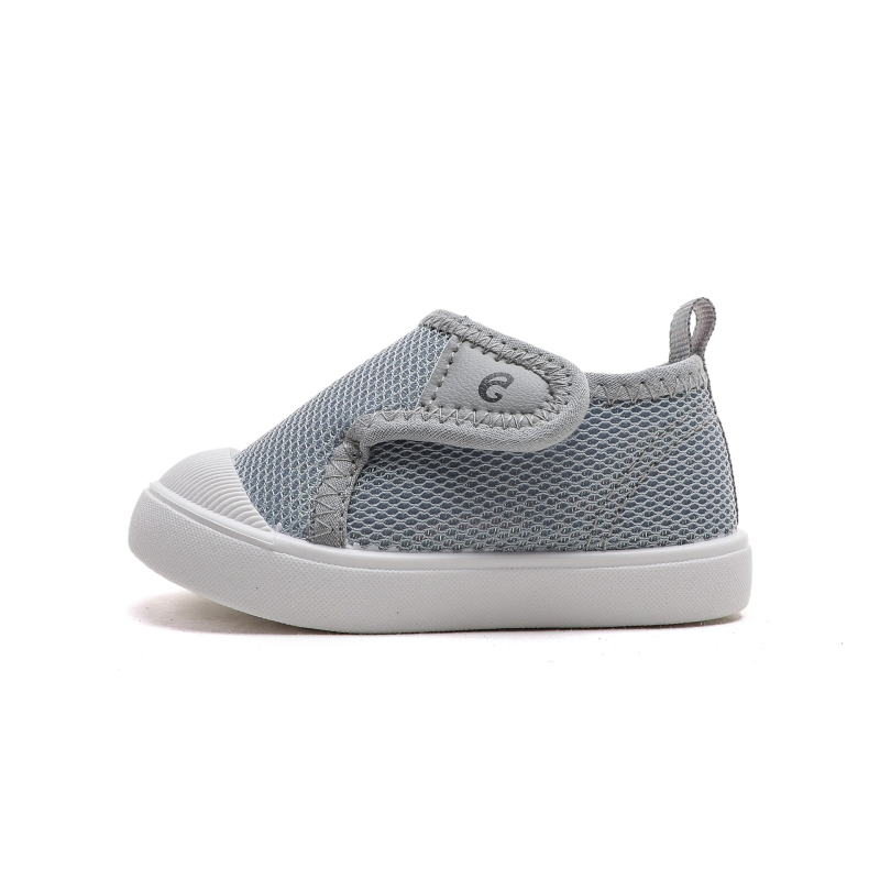 Pantofi de copii din pânză, cu Velcro, partea superioară din plasă respirabilă, talpă antiderapantă și rezistentă la uzură, pentru interior