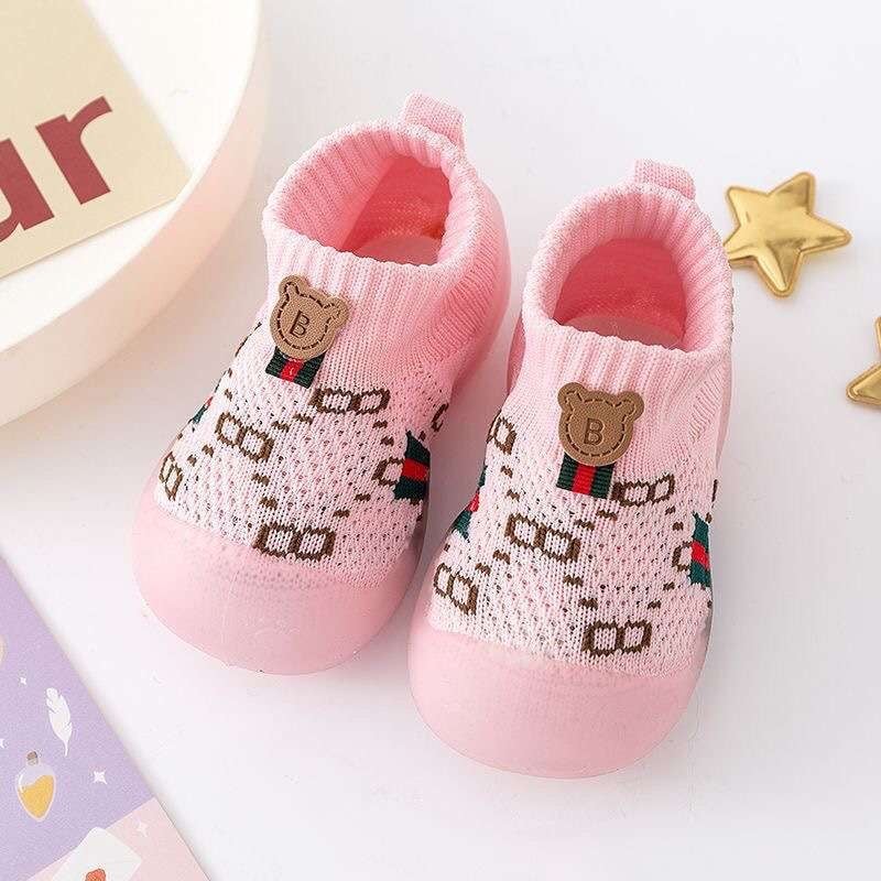 Svjetleće cipele za bebe, unisex, prozračan pamučni gornji dio, karikatura uzorak, meka potplat, za dob 12–36 mjeseci