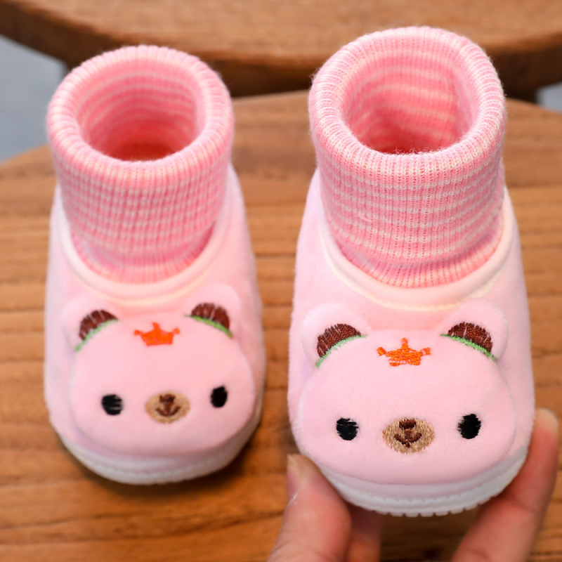 Dječje zimske slip-on papuče s plišanim unutarnjim dijelom, mekanom potplatom, izvezena tigrova glava