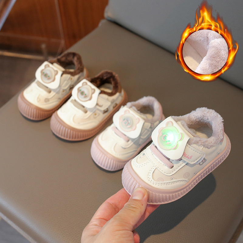 Zimske cipele za bebe s Velcro kopčom, flis podstava, mekana potplata, protuklizne za dob 0-3 godine