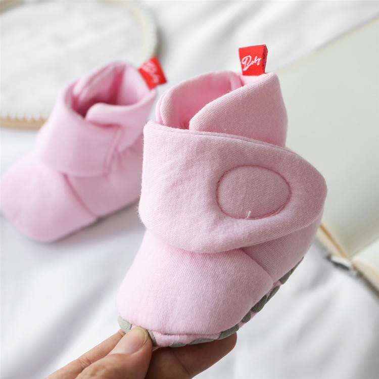 Cipele za djecu 12–36 mjeseci, gornji dio od pamuka, visoke, s Velcro zatvaračem, tople