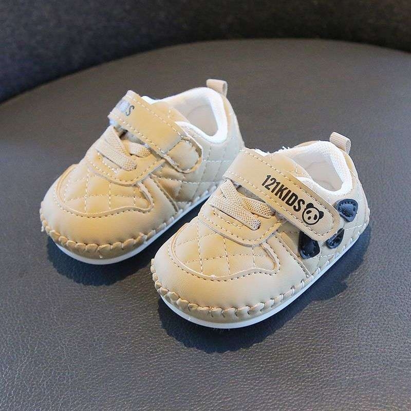 Zimske cipele za bebe s mekom potplatom, pliš unutrašnjost, protuklizno Velcro zatvaranje, za djecu 12-36 mjeseci