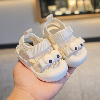 Sandale pentru copii, partea superioară din plasă respirabilă, talpă anti-derapare, închidere Velcro, design cu profil scăzut, pentru vară, 12-36 luni