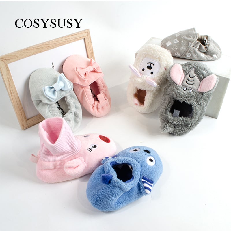 Cosysusy Cipele za bebe s mekanom potplatom, za 0–12 mjeseci, fleece podstava, tople za učenje hodanja