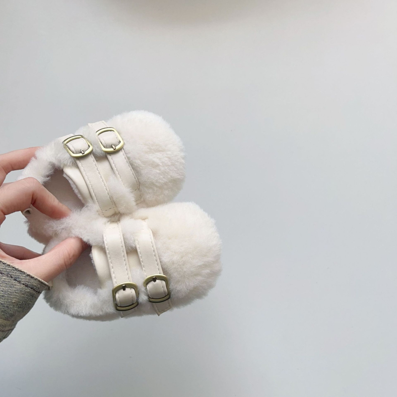 Unisex zimske cipele za bebe s fleece unutrašnjosti, Velcro kopčom, niski gornji dio, debeli potplat, korejski stil