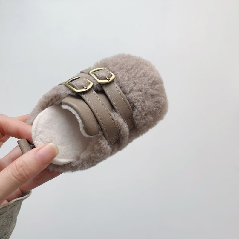 Unisex zimske cipele za bebe s fleece unutrašnjosti, Velcro kopčom, niski gornji dio, debeli potplat, korejski stil