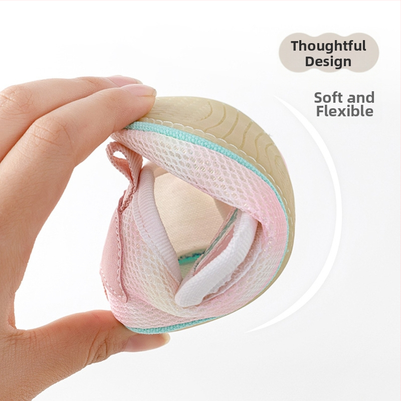 Pantofi de interior pentru copii mici, partea superioară din space cotton, închidere Velcro, talpă antiderapantă, talie joasă, pentru 12–36 luni, vară/primăvară/toamnă.