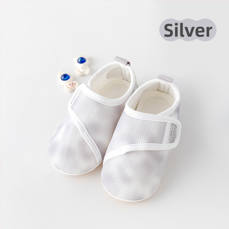 Pantofi de interior pentru copii mici, partea superioară din space cotton, închidere Velcro, talpă antiderapantă, talie joasă, pentru 12–36 luni, vară/primăvară/toamnă.