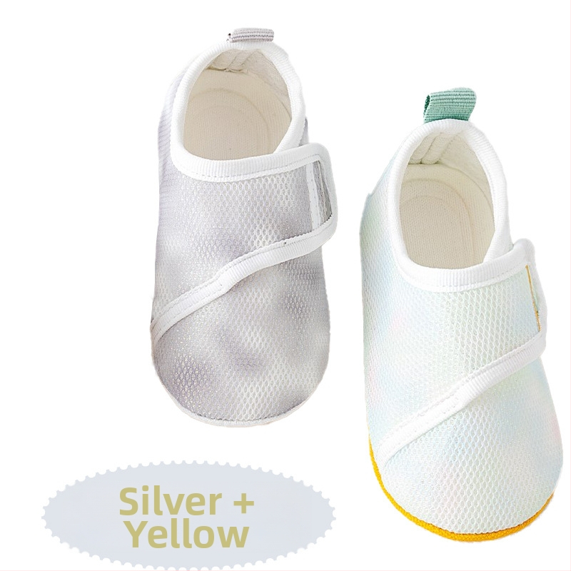 Pantofi de interior pentru copii mici, partea superioară din space cotton, închidere Velcro, talpă antiderapantă, talie joasă, pentru 12–36 luni, vară/primăvară/toamnă.