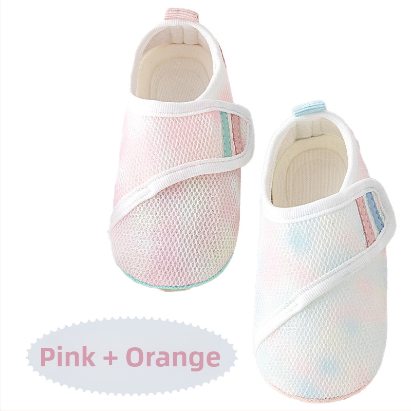 Pantofi de interior pentru copii mici, partea superioară din space cotton, închidere Velcro, talpă antiderapantă, talie joasă, pentru 12–36 luni, vară/primăvară/toamnă.