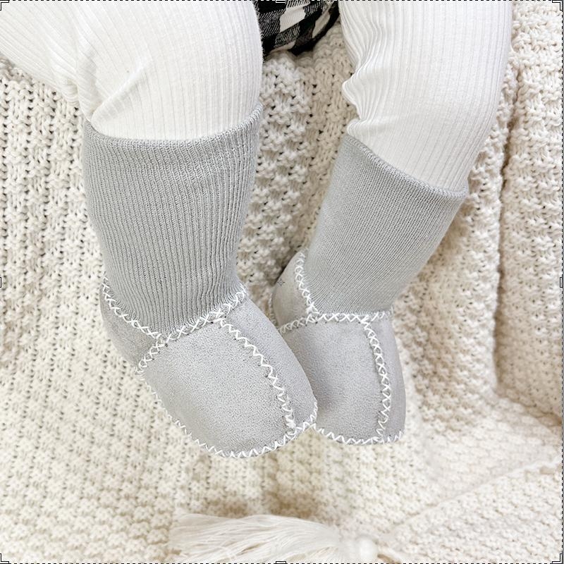 Jesensko-zimske cipele za bebe i malu djecu, protuklizne, debela vunena podstava, čarapa-cipele s mekanom potplatom, unisex