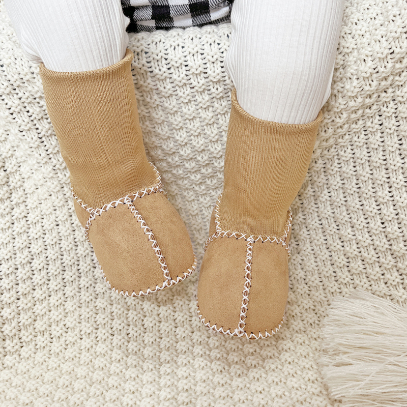 Jesensko-zimske cipele za bebe i malu djecu, protuklizne, debela vunena podstava, čarapa-cipele s mekanom potplatom, unisex