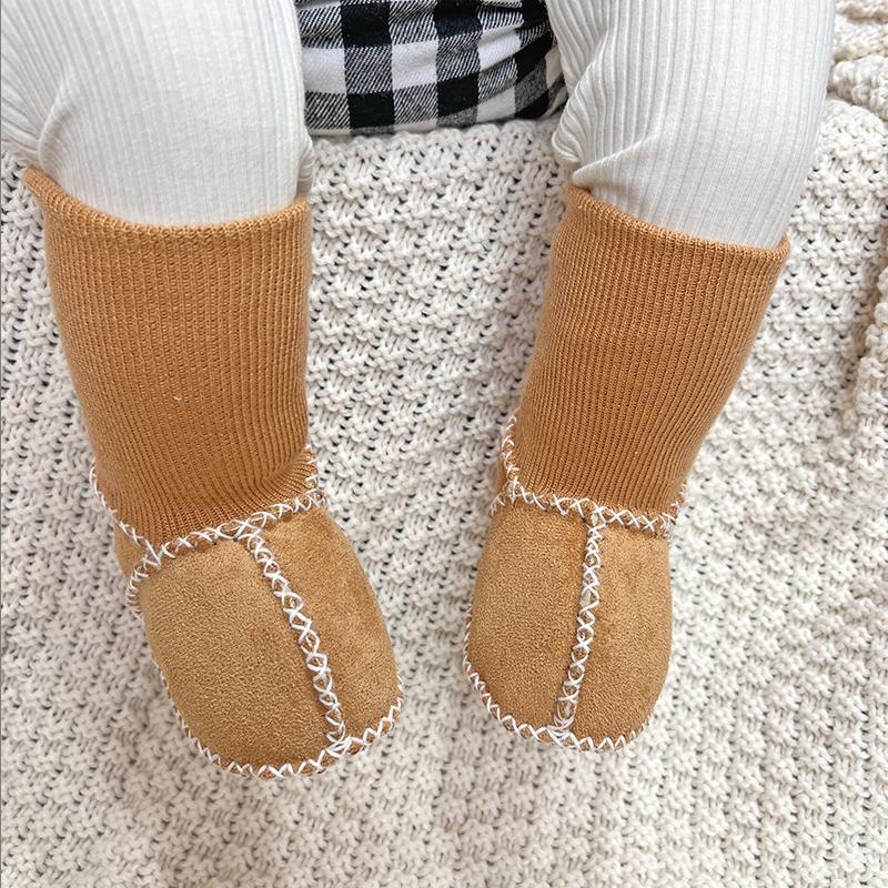 Jesensko-zimske cipele za bebe i malu djecu, protuklizne, debela vunena podstava, čarapa-cipele s mekanom potplatom, unisex