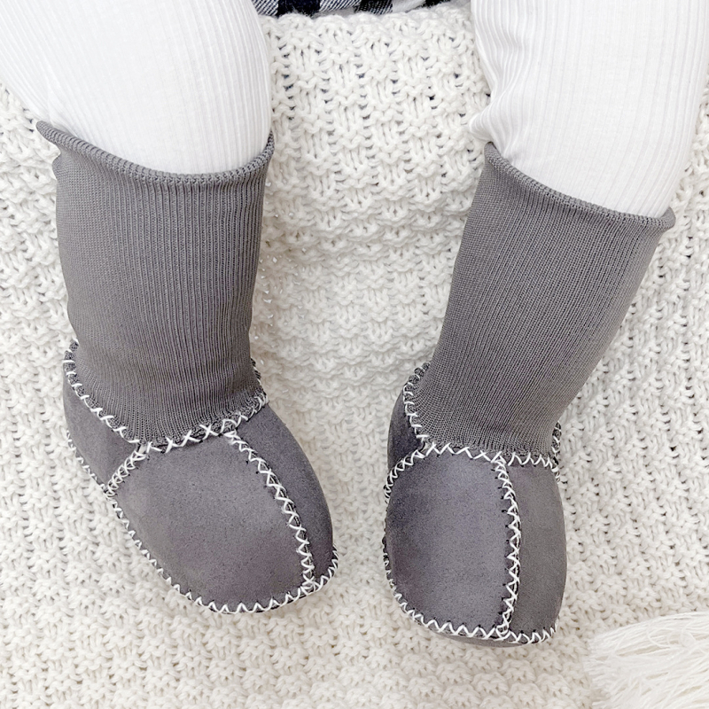 Jesensko-zimske cipele za bebe i malu djecu, protuklizne, debela vunena podstava, čarapa-cipele s mekanom potplatom, unisex