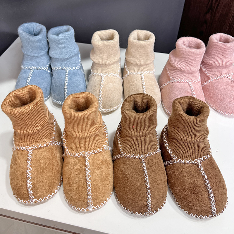 Jesensko-zimske cipele za bebe i malu djecu, protuklizne, debela vunena podstava, čarapa-cipele s mekanom potplatom, unisex