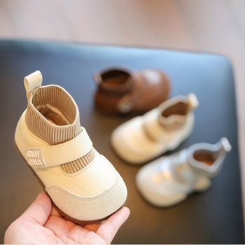 Pantofi prințesă pentru fetițe - piele PU, talpă moale, antiderapante, Velcro, toamnă-iarnă