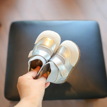 Pantofi prințesă pentru fetițe - piele PU, talpă moale, antiderapante, Velcro, toamnă-iarnă