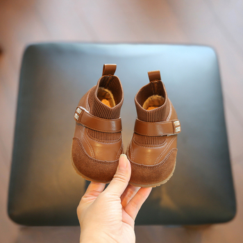 Pantofi prințesă pentru fetițe - piele PU, talpă moale, antiderapante, Velcro, toamnă-iarnă