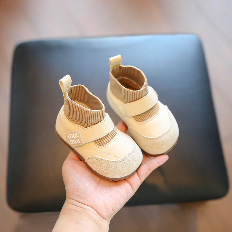 Pantofi prințesă pentru fetițe - piele PU, talpă moale, antiderapante, Velcro, toamnă-iarnă