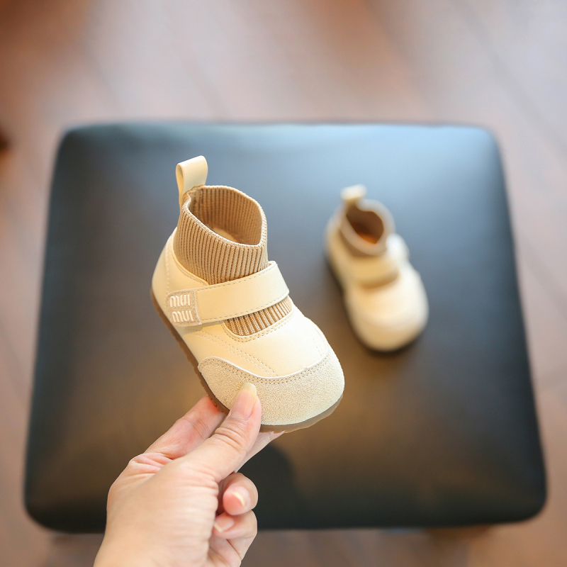 Pantofi prințesă pentru fetițe - piele PU, talpă moale, antiderapante, Velcro, toamnă-iarnă