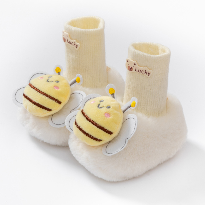 Dječje čarapobosice s filcom, crtani stil, unisex, 6–12 mjeseci