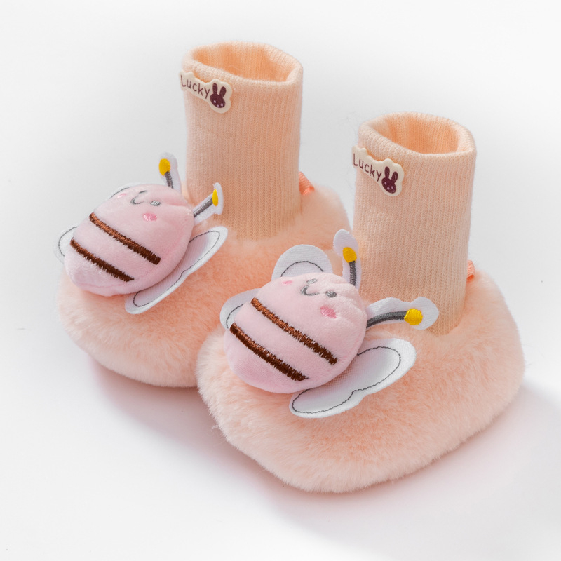 Dječje čarapobosice s filcom, crtani stil, unisex, 6–12 mjeseci