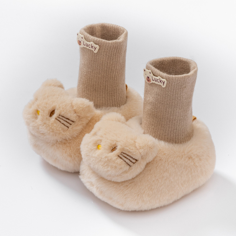 Dječje čarapobosice s filcom, crtani stil, unisex, 6–12 mjeseci